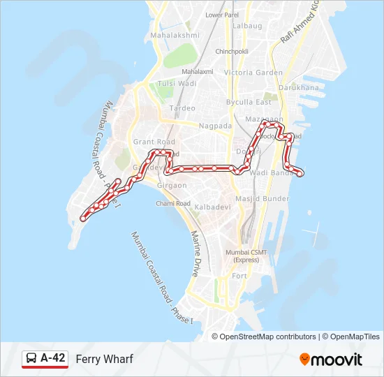 A-42 Bus Line Map
