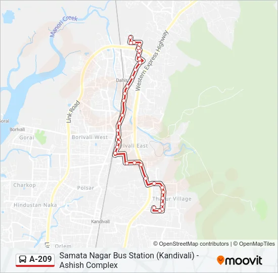 A-209 Bus Line Map