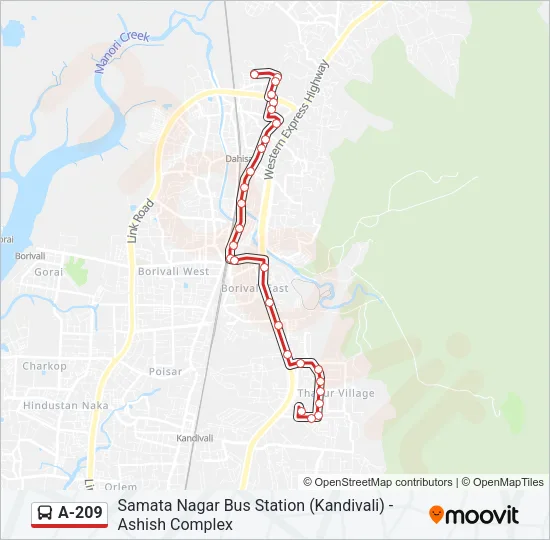 A-209 Bus Line Map