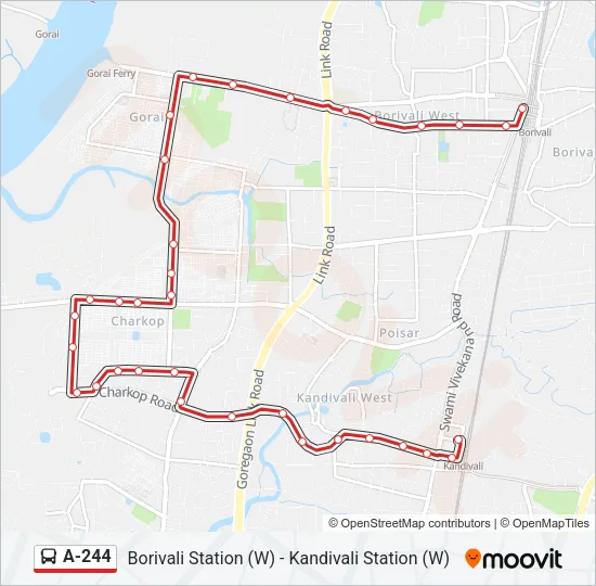 A-244 Bus Line Map