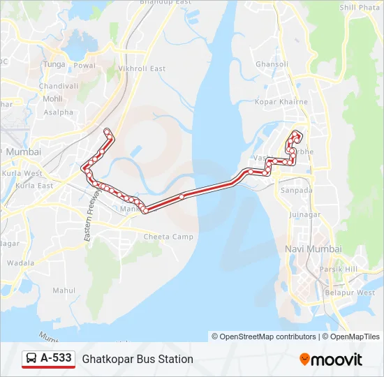 A-533 Bus Line Map