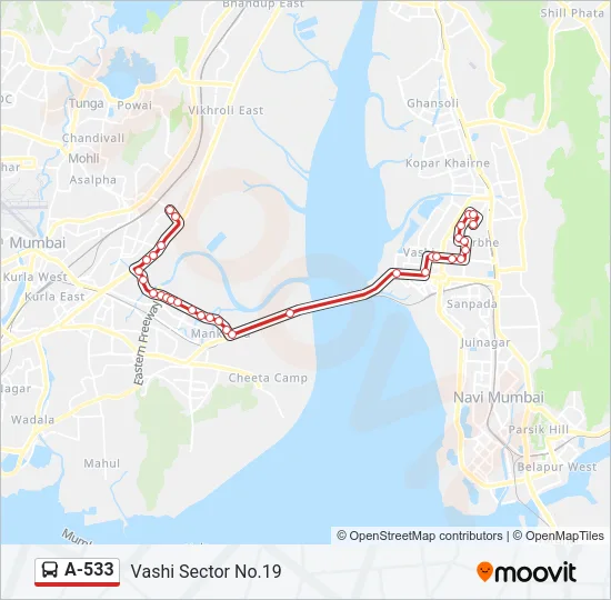 A-533 Bus Line Map