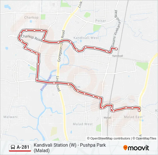 A-281 Bus Line Map