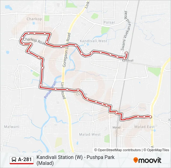 A-281 Bus Line Map