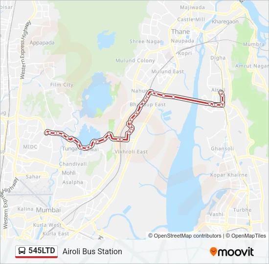545LTD Bus Line Map