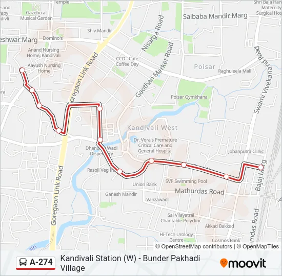 A-274 Bus Line Map