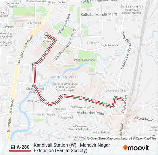 A-280 Bus Line Map