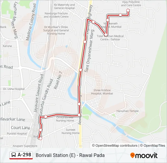 A-298 Bus Line Map