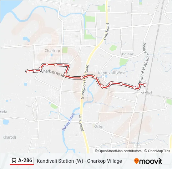 A-286 Bus Line Map