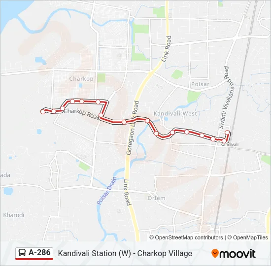 A-286 Bus Line Map