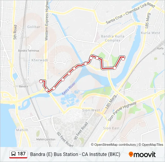 187 Bus Line Map