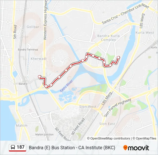187 Bus Line Map