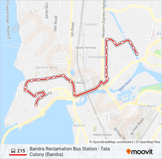 215 Bus Line Map