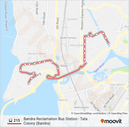 215 Bus Line Map