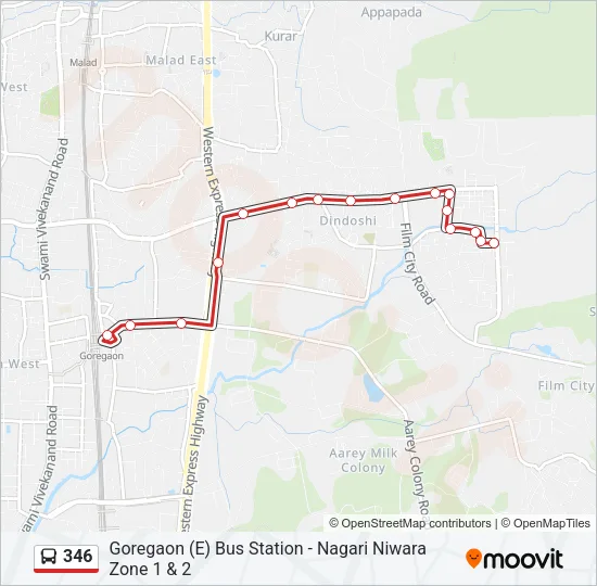 346 Bus Line Map