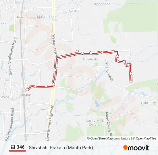 346 Bus Line Map
