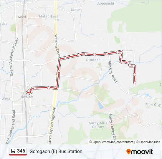 346 Bus Line Map