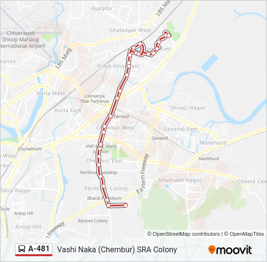 A-481 Bus Line Map