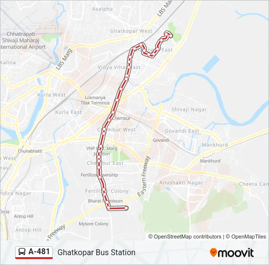 A-481 Bus Line Map
