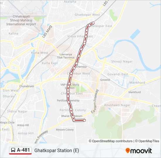 A-481 Bus Line Map