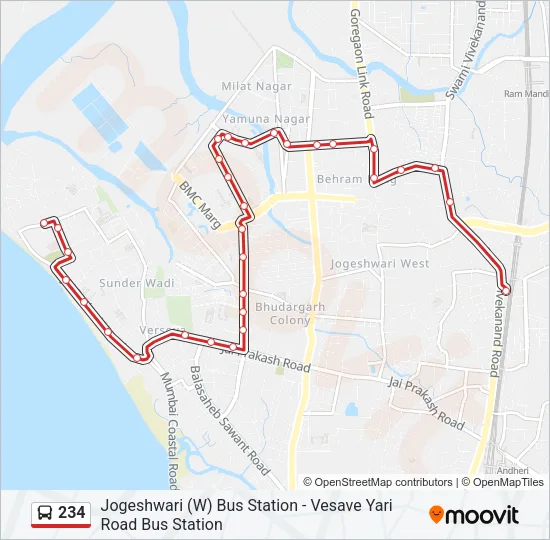 234 Bus Line Map