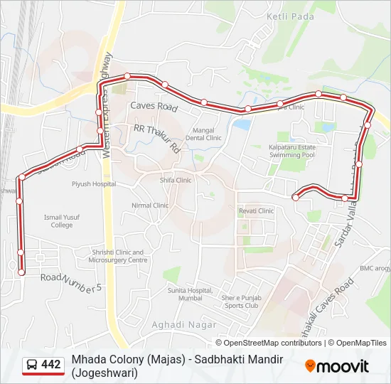 442 Bus Line Map