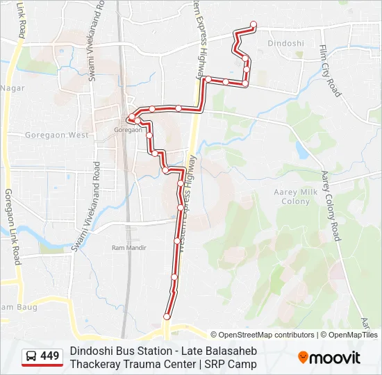 449 Bus Line Map