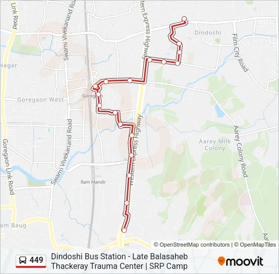 449 Bus Line Map