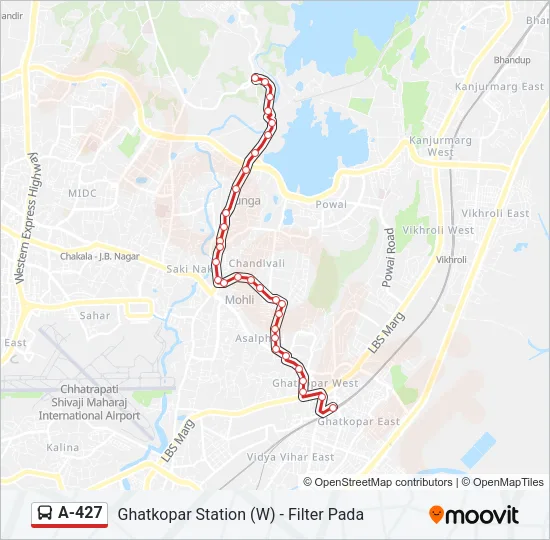 A-427 Bus Line Map