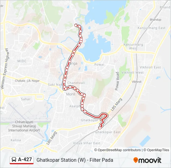 A-427 Bus Line Map