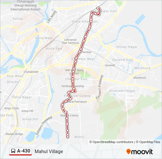 A-430 Bus Line Map