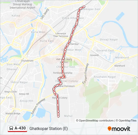 A-430 Bus Line Map