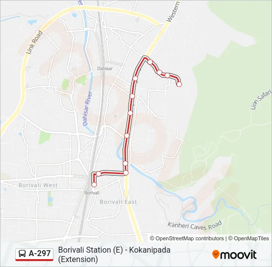 A-297 Bus Line Map