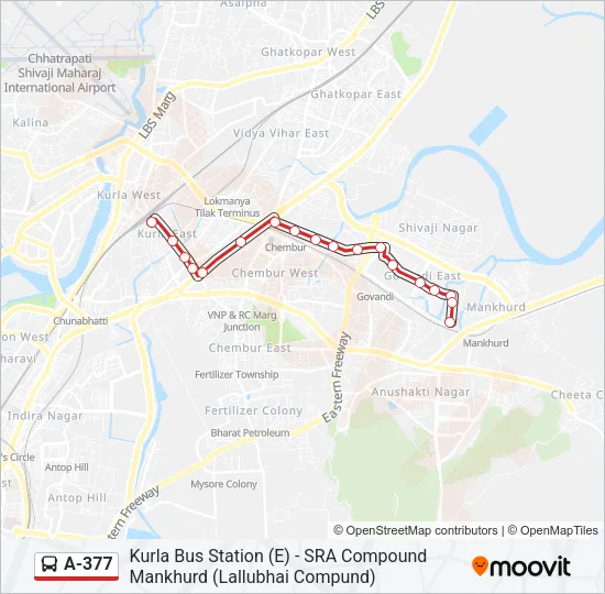 A-377 Bus Line Map