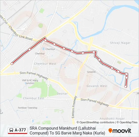 A-377 Bus Line Map