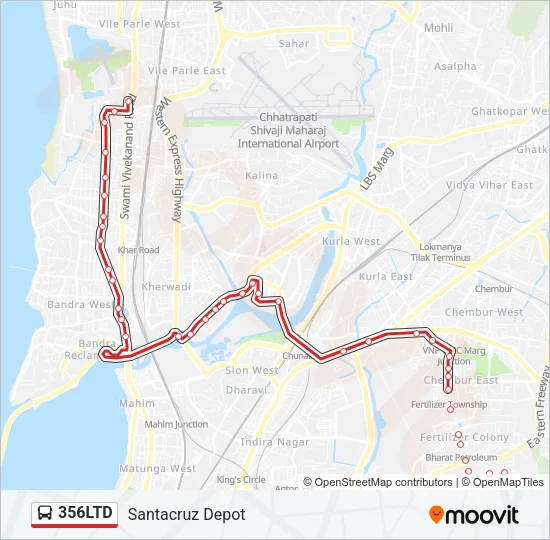 356LTD Bus Line Map