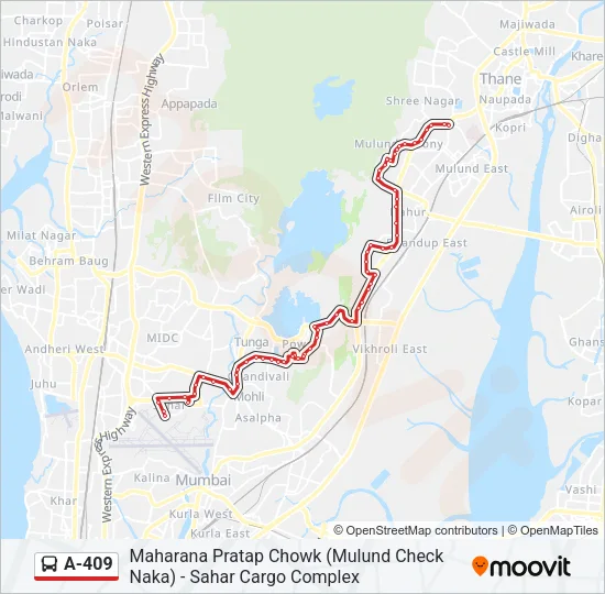 A-409 Bus Line Map