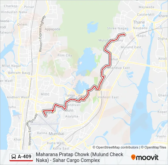 A-409 Bus Line Map