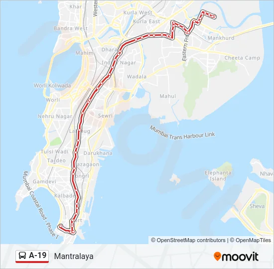 A-19 Bus Line Map