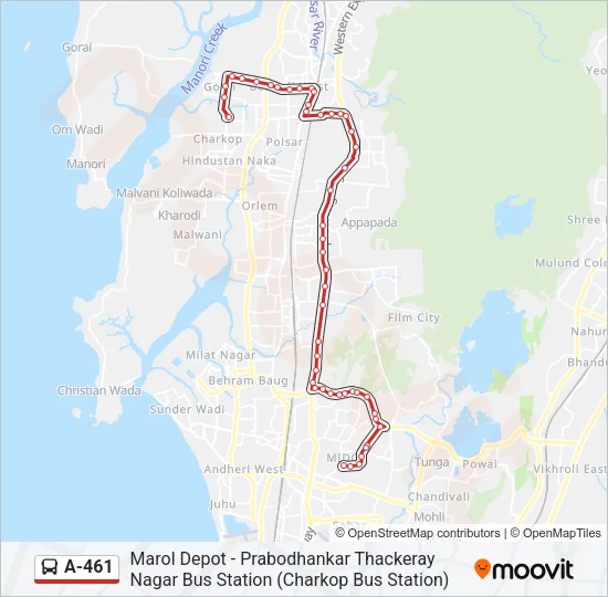 A-461 Bus Line Map