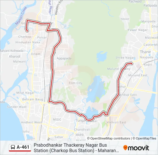 A-461 Bus Line Map