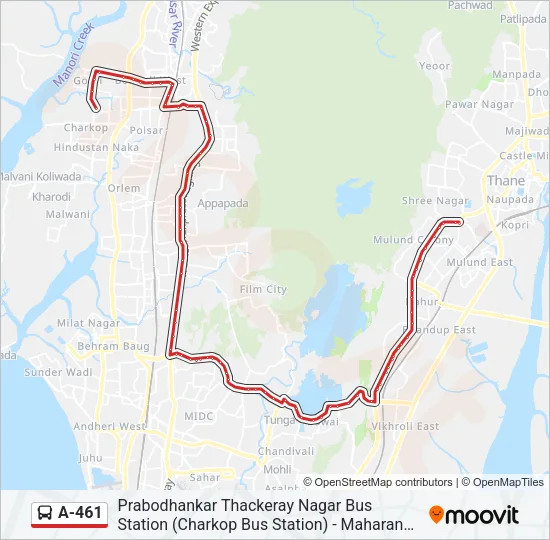 A-461 Bus Line Map