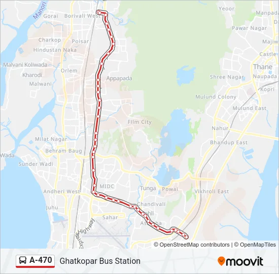 A-470 Bus Line Map