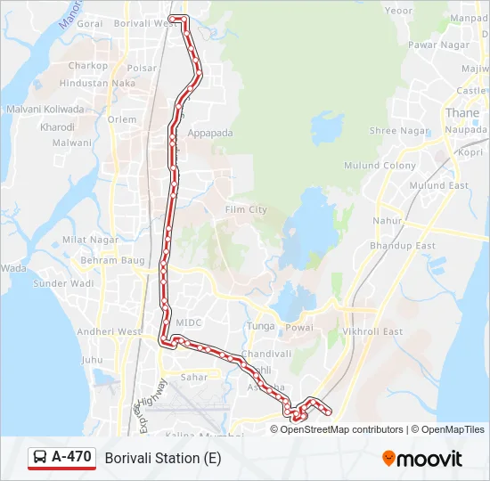 A-470 Bus Line Map