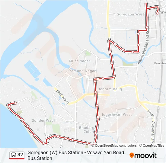 32 Bus Line Map