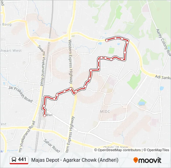 441 Bus Line Map