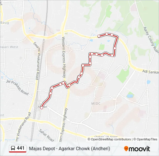 441 Bus Line Map