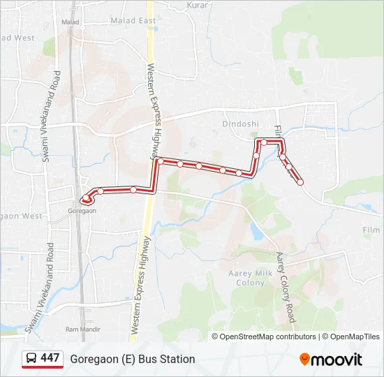 447 Bus Line Map