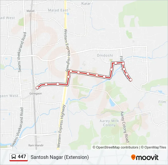 447 Bus Line Map