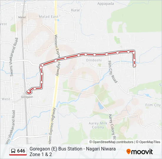 646 Bus Line Map